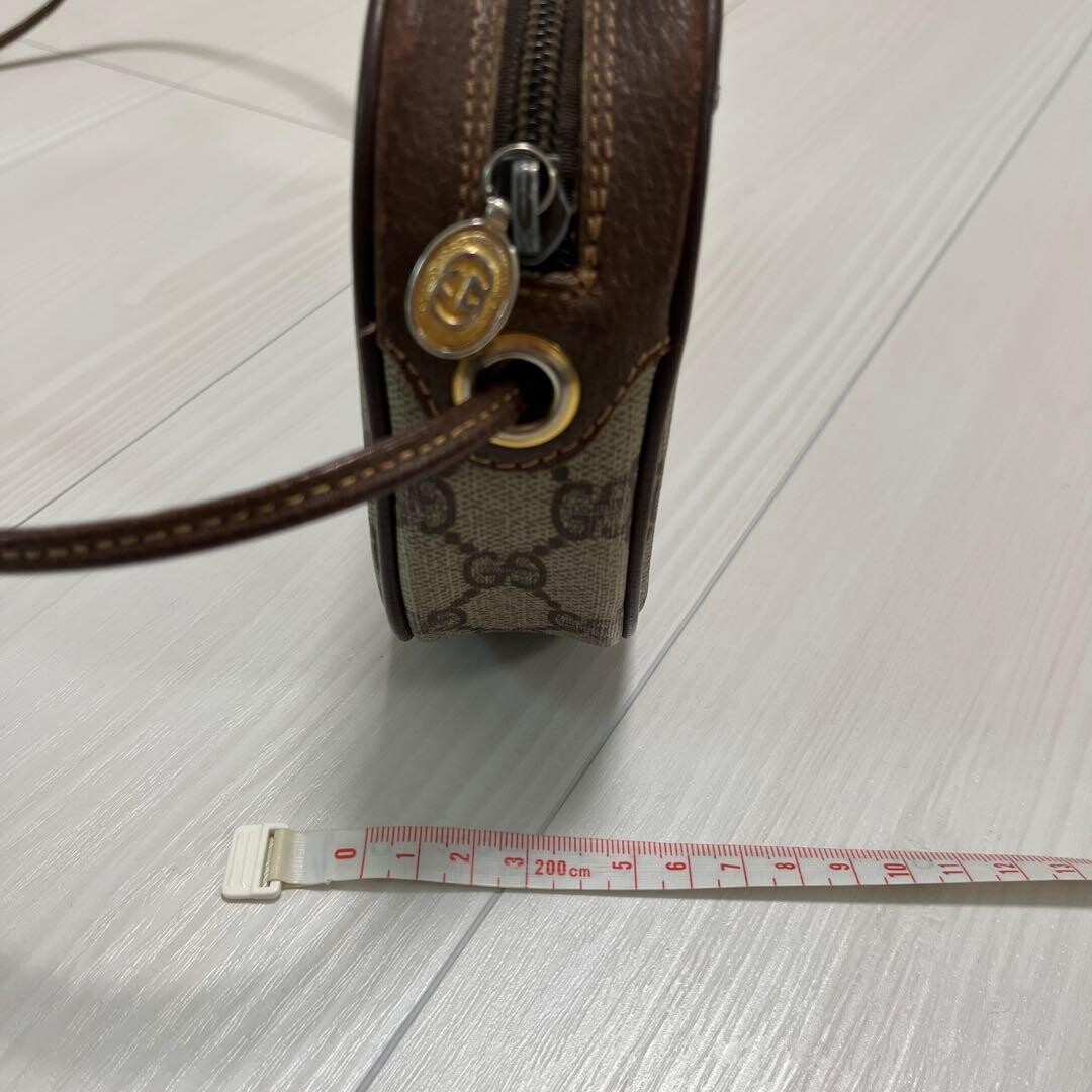 Gucci Vintage GG Plus Web Stripe Small Brown Shoulder Bag Made in Italy