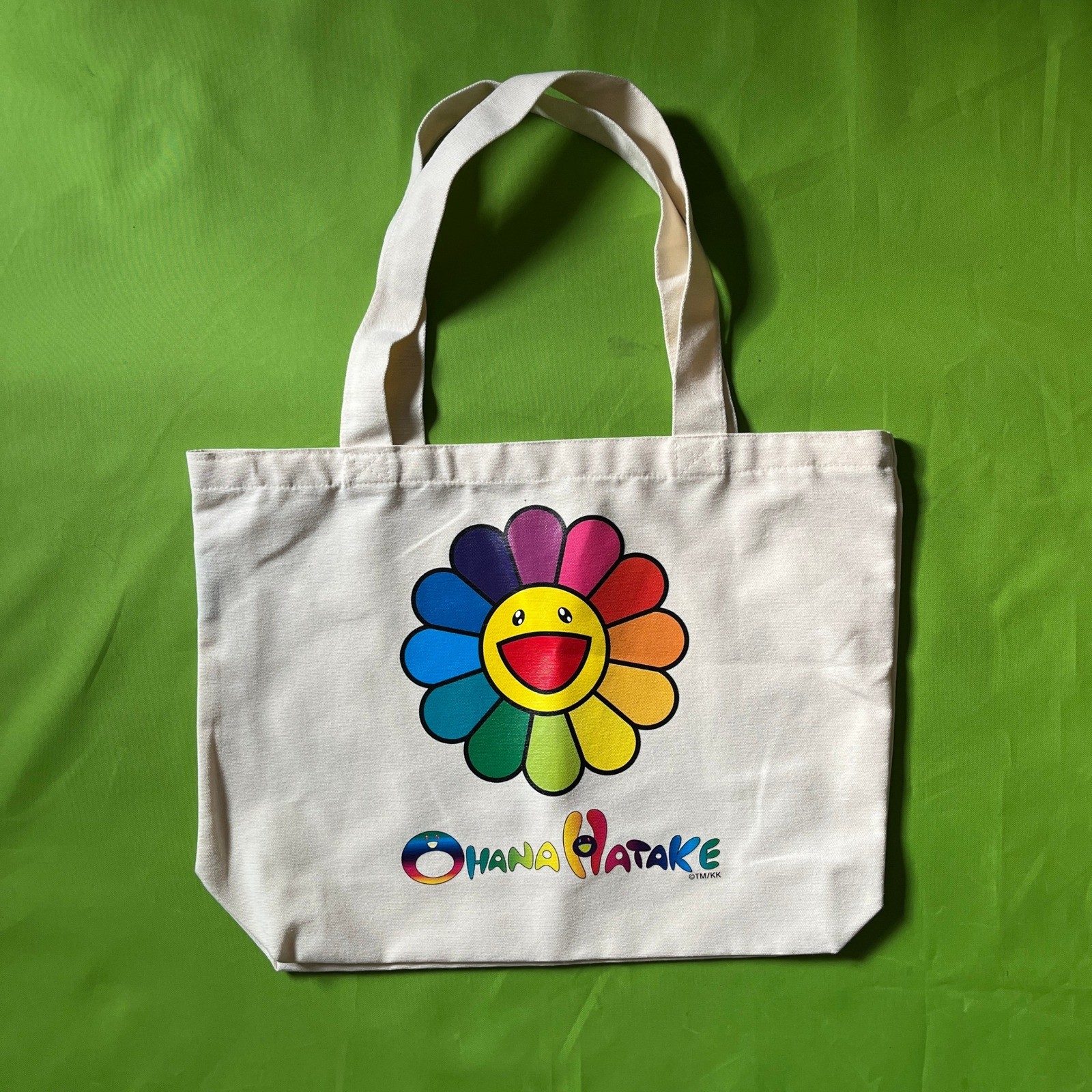 Complexcon Takashi Murakami Ohana Hatake Rainbow Flower Canvas Tote Bag Cream