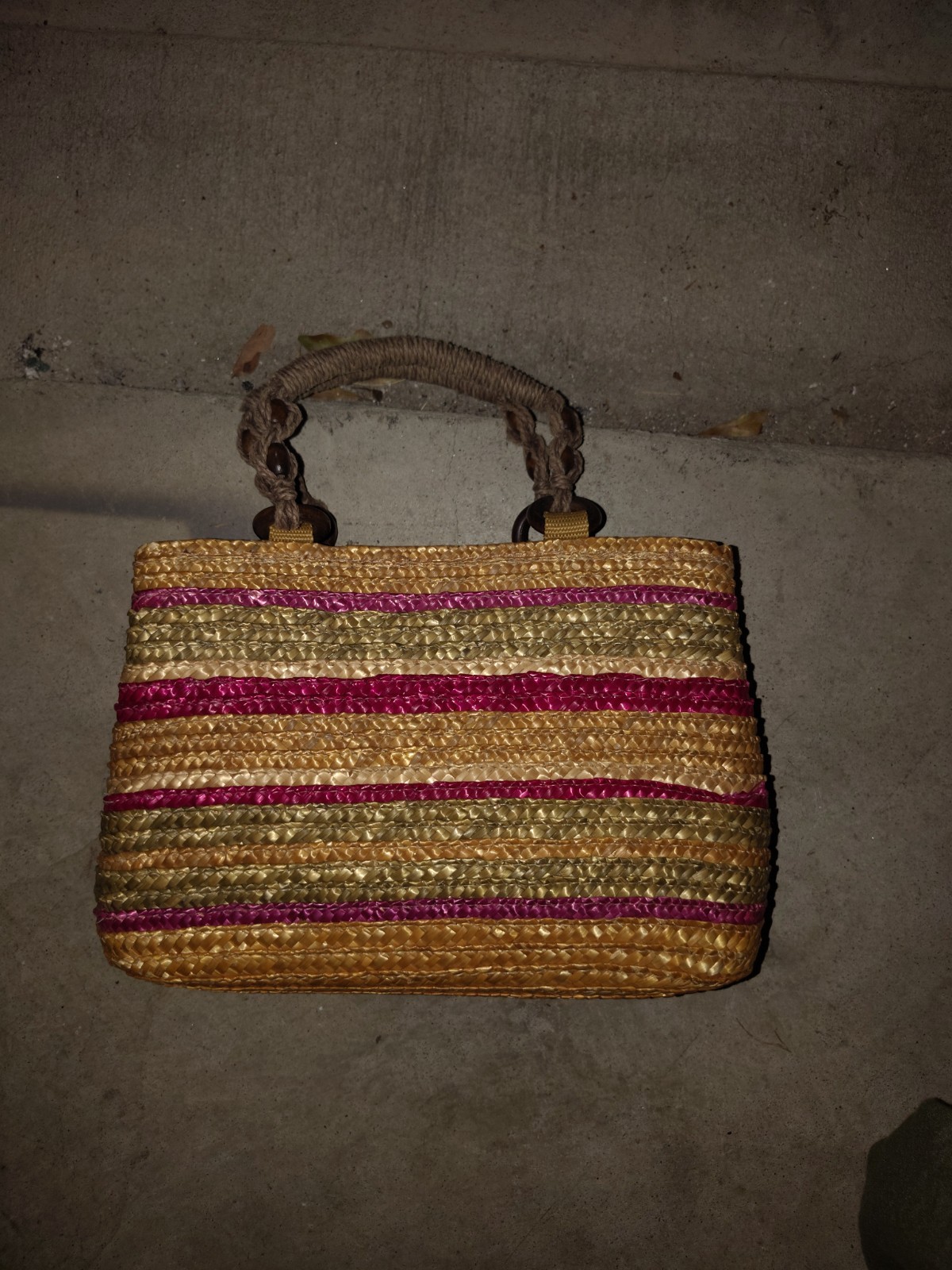 Croft & Barrow Straw Multicolor Boho Style Hand Bag