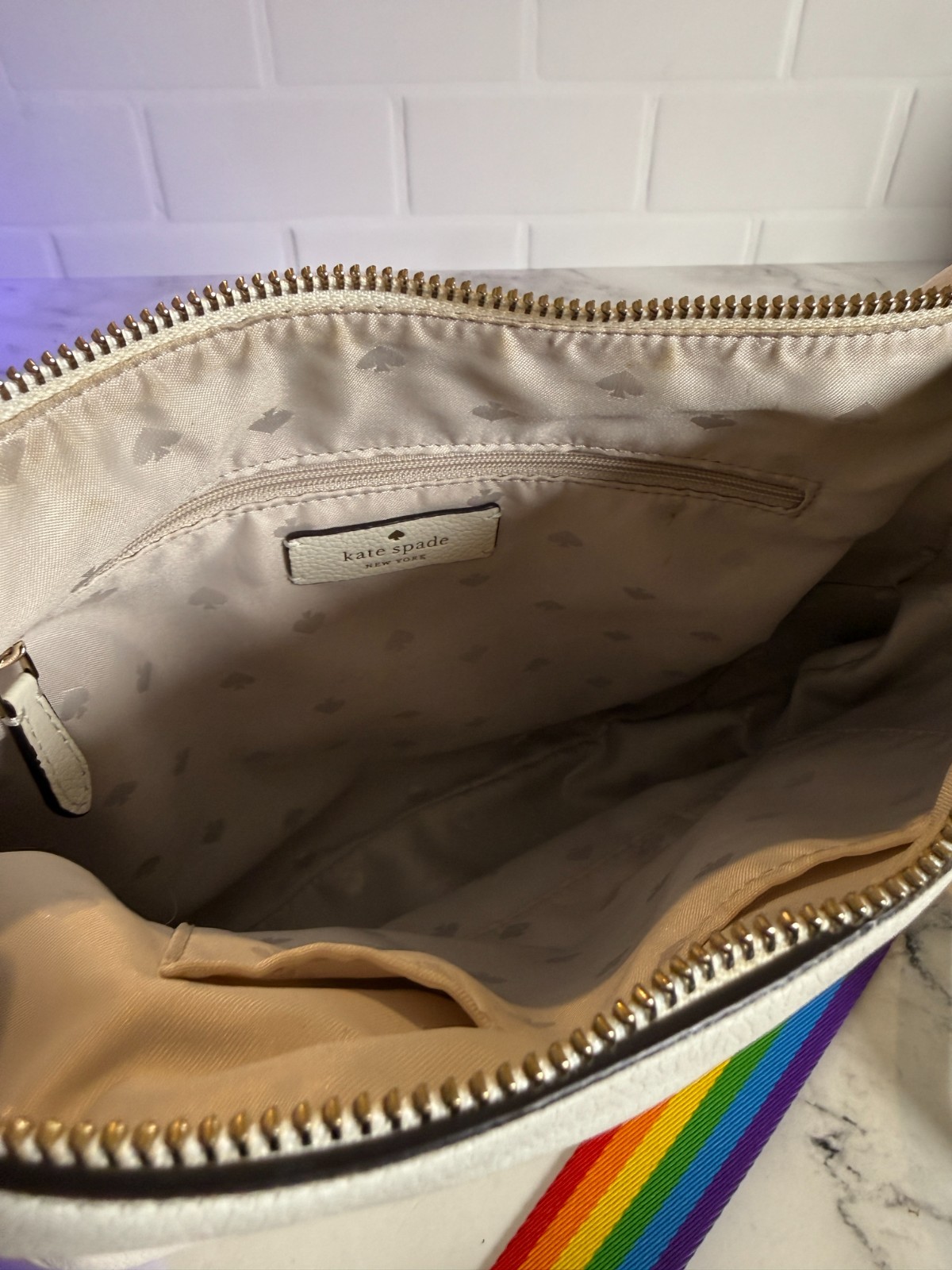 Kate Spade Rosie Rainbow Crossbody White Dove Leather WKR00514 Limited Edition