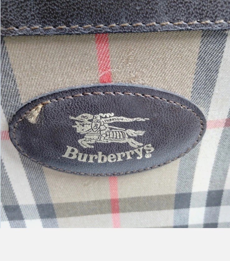 Vintage Burberry Beige Boston Large Travel Bag Haymarket Check Canvas