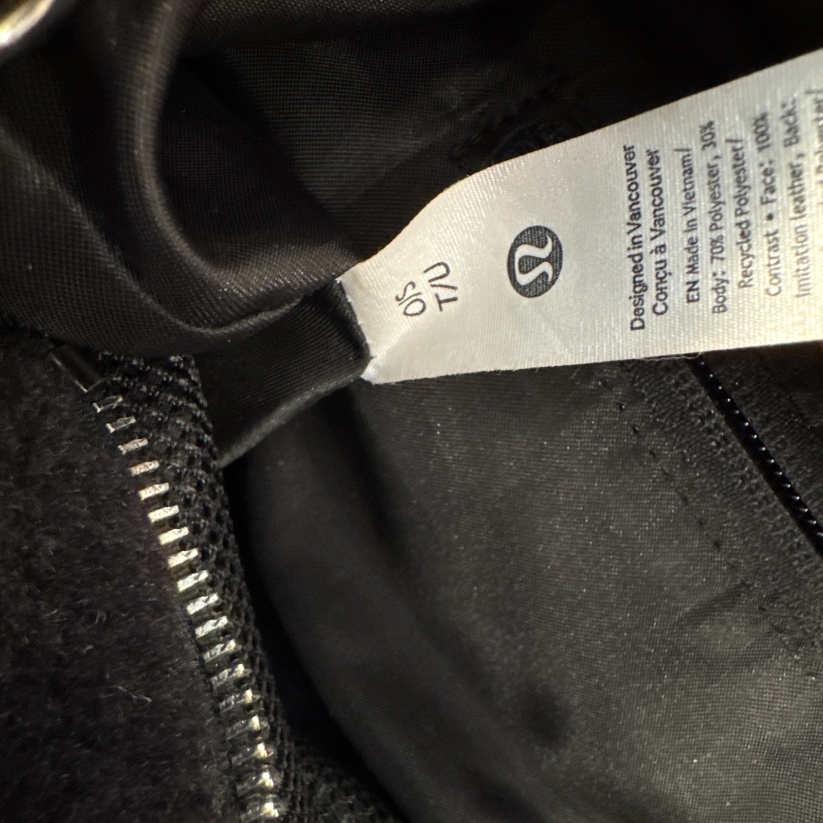 LULULEMON Black Plush Fleece Quilted Grid Tote w/ Crossbody Handbag
