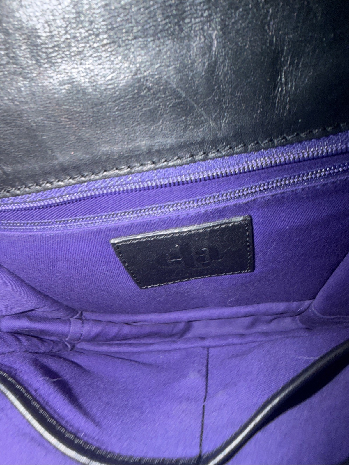 ela Black Vegan Leather Crossbody Shoulder Purse 7.75” X 6”