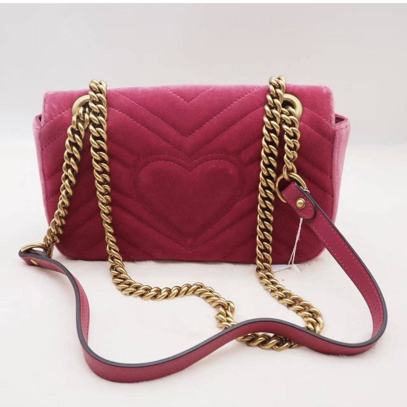 GUCCI GG Marmont Flap Bag Velvet Shoulder Crossbody Bag Velvet