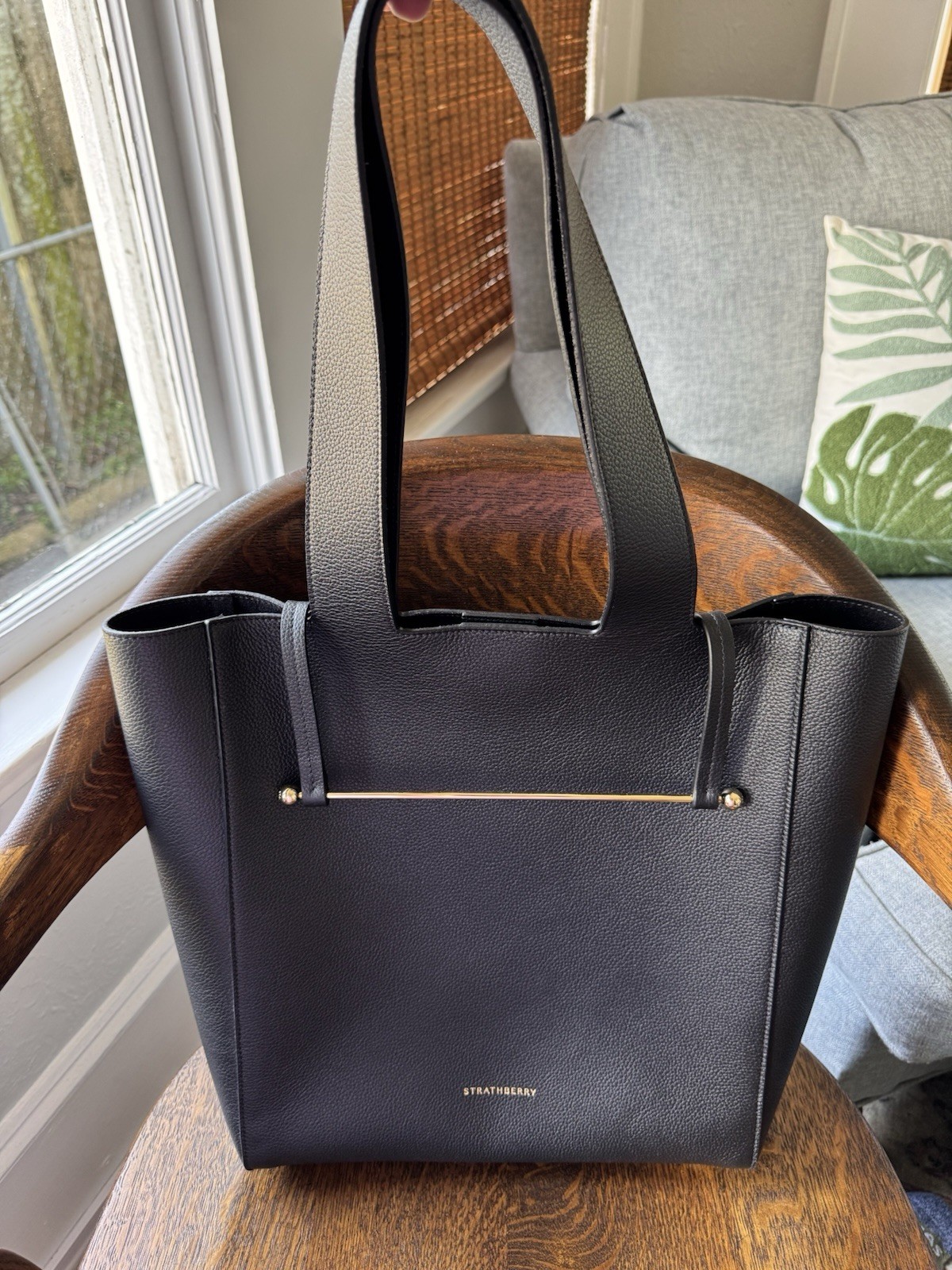 Strathberry Melody Tote in Black Leather (NWOT)