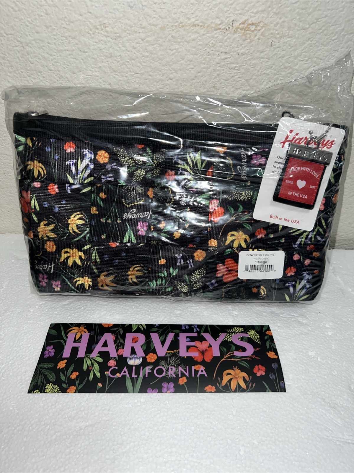 harveys seatbelt Wildflower Convertible Clutch With Sticker