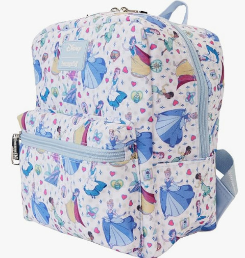 Loungefly Disney Princess Manga Style All-Over Print Square Mini Backpack