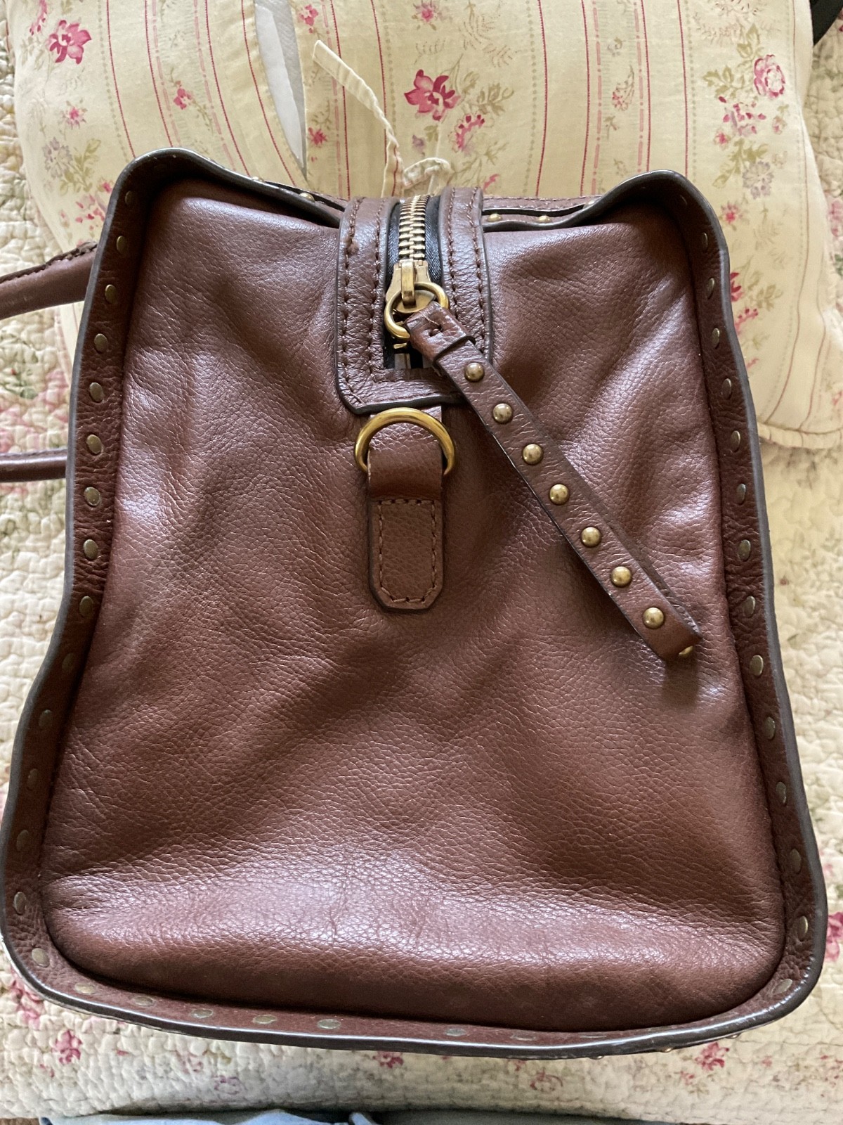 Cow Hide Handbag Leather Brass Studded Oryany Western CountryCore Cowgirl Rodeo