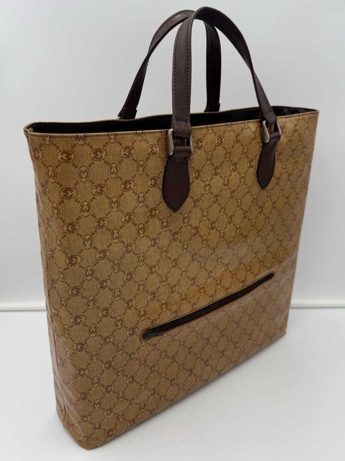 🐢MORABITO 1905 PARIS Monogram Sac Plat 38 Bag • Made in FRANCE Imperial Warrant