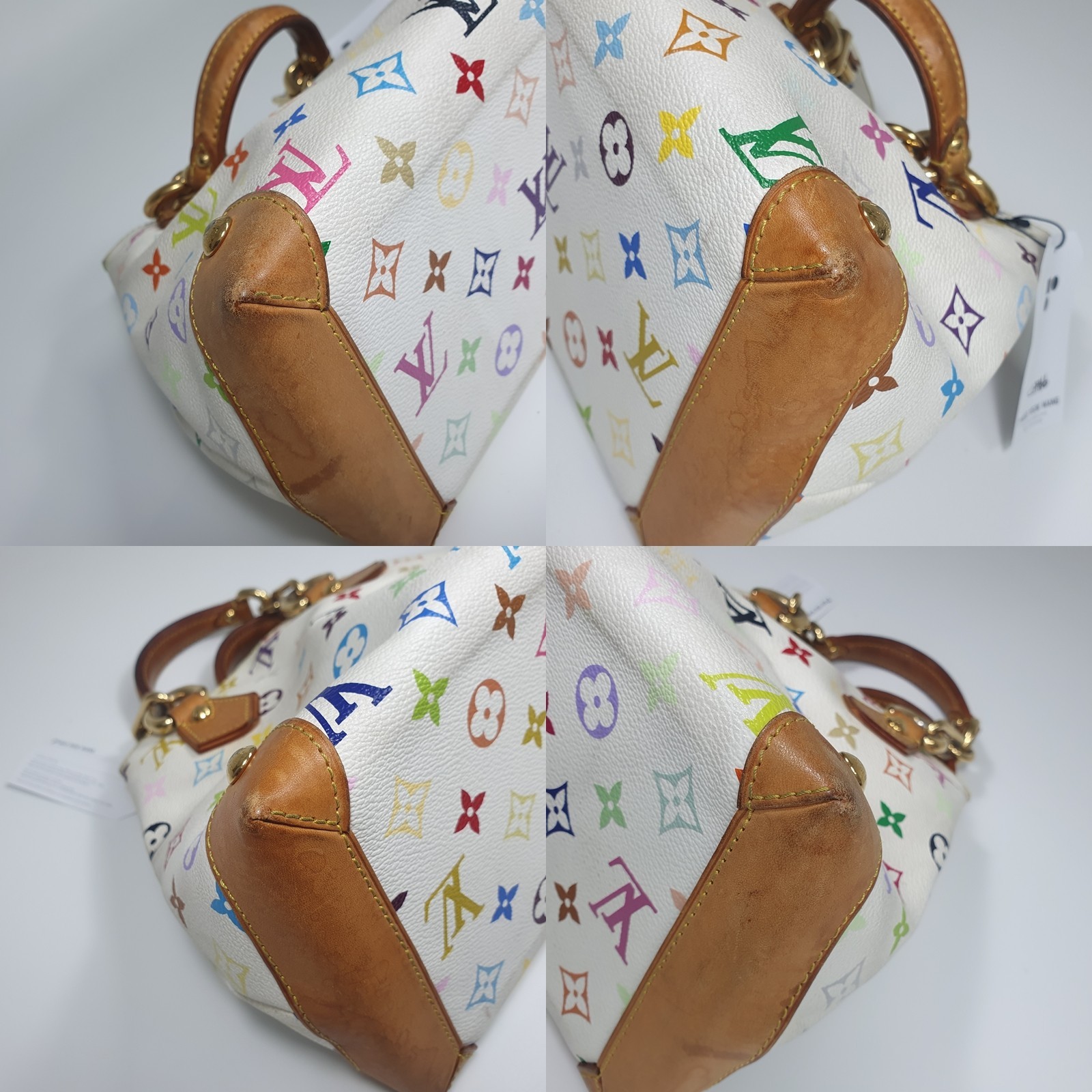 NO TARIFF Authentic Louis Vuitton Audra Monogram Multicolor Blanc M40047 CLA966
