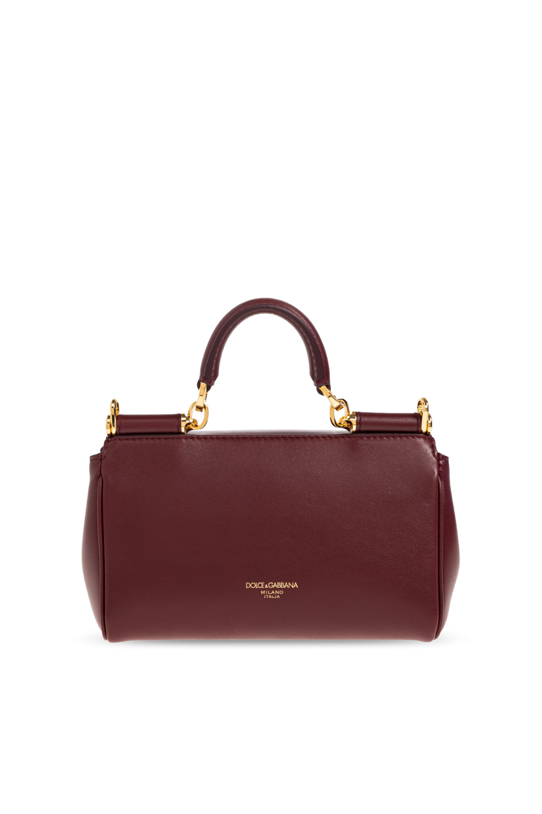 DOLCE&GABBANA My Sicily Burgundy Red Leather Bag New & Authentic