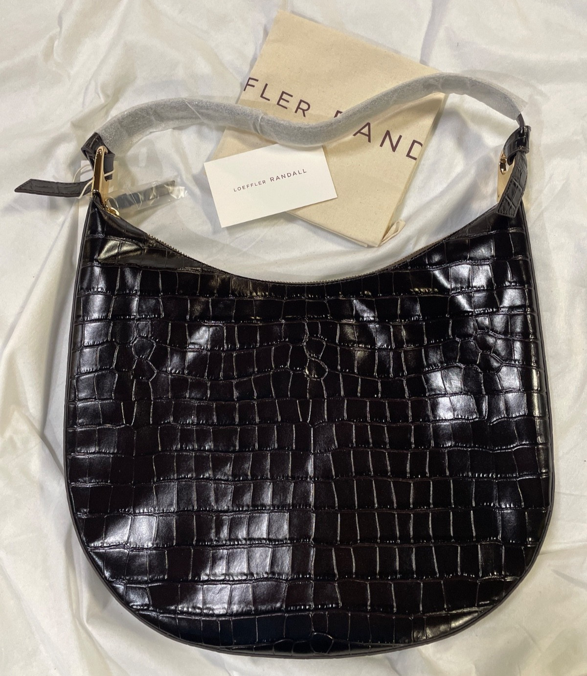 Loeffler Randall Morgan Crocodile Leather Shoulder Bag