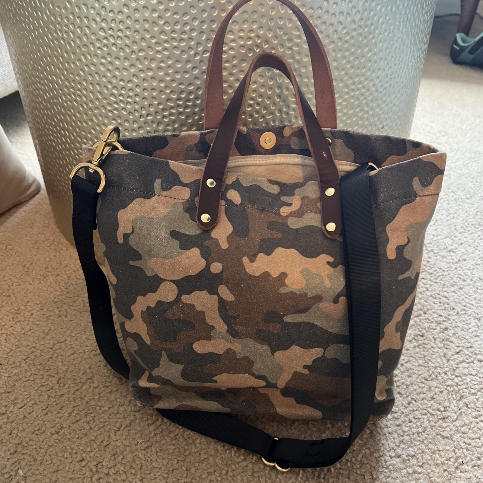 NWT R. Riveter Ada Camo Mixed Media Tote Bag Purse Military Spouse Designed
