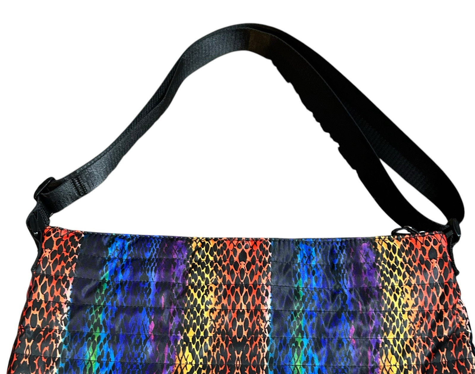 NWT Tahari Quilted Rainbow Snakeskin Print Recycled Shoulder Handbag Purse Women
