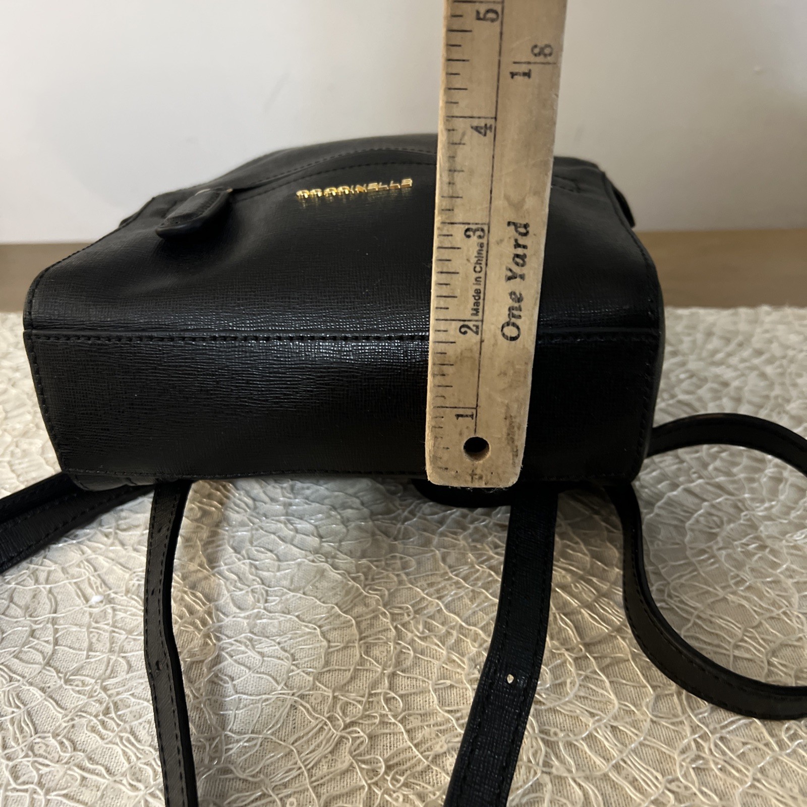 Coccinelle Backpack Pebbled Leather Black Top Handle Small