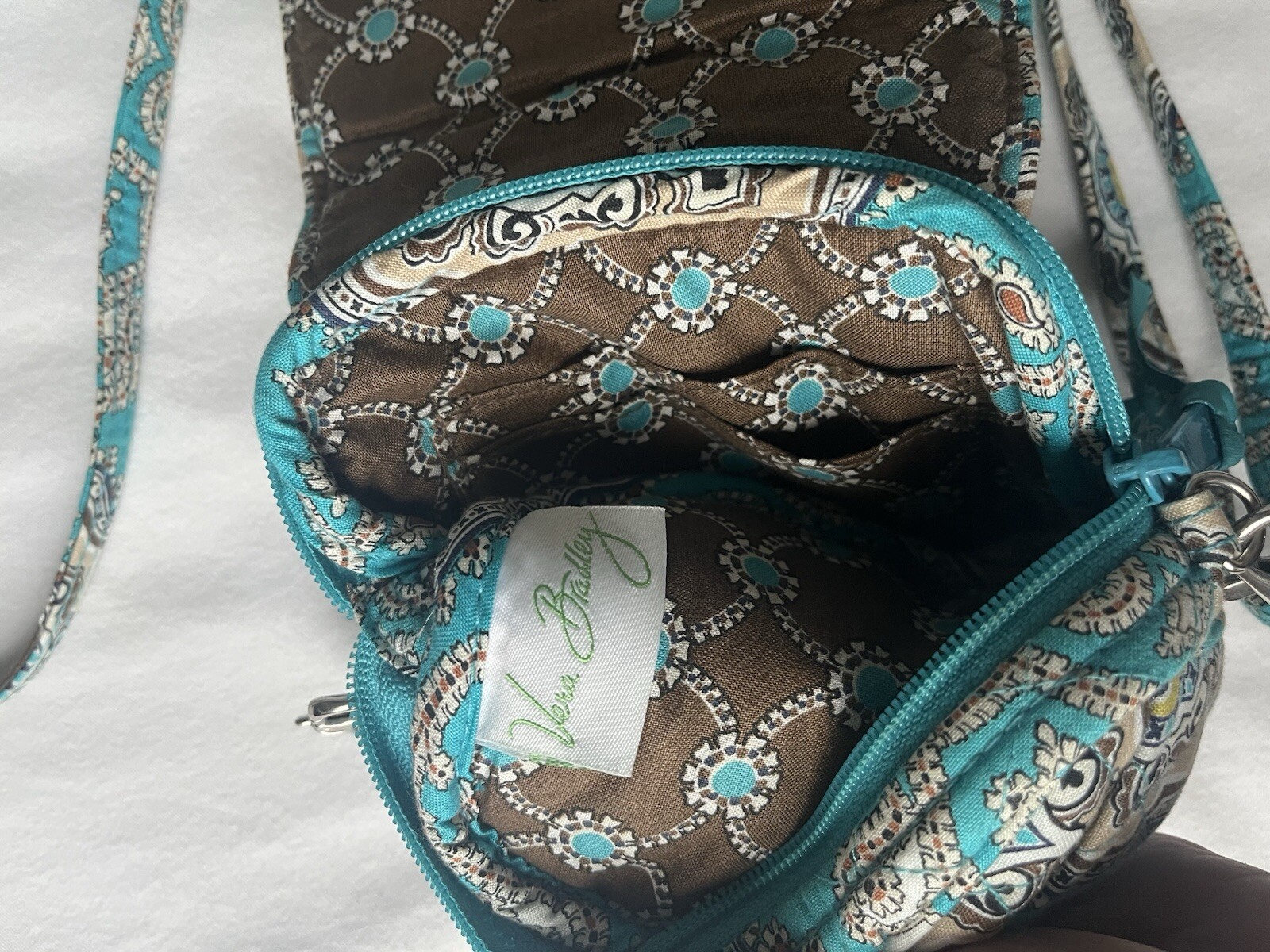Vera Bradley Teal Cross Body Small Purse 6in X 5in