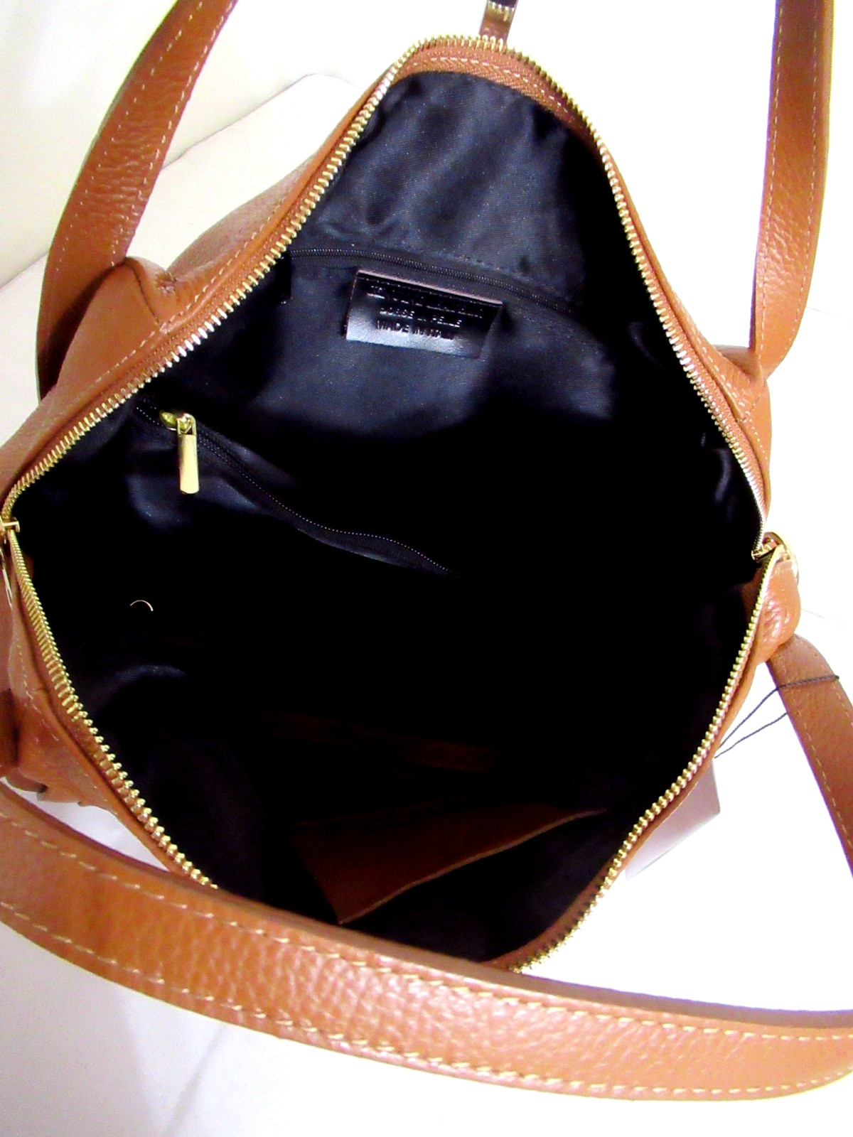 PREMIUM ITALIAN PEBBLED CALF LEATHER LARGE SHOULDER BAG HANDBAG – MADE IN ITALY