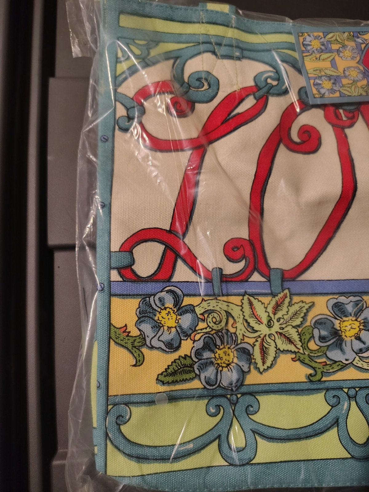 Brighton LOVE Tote Bag Red Green Embroidered Shoulder Handbag Vintage-Inspired
