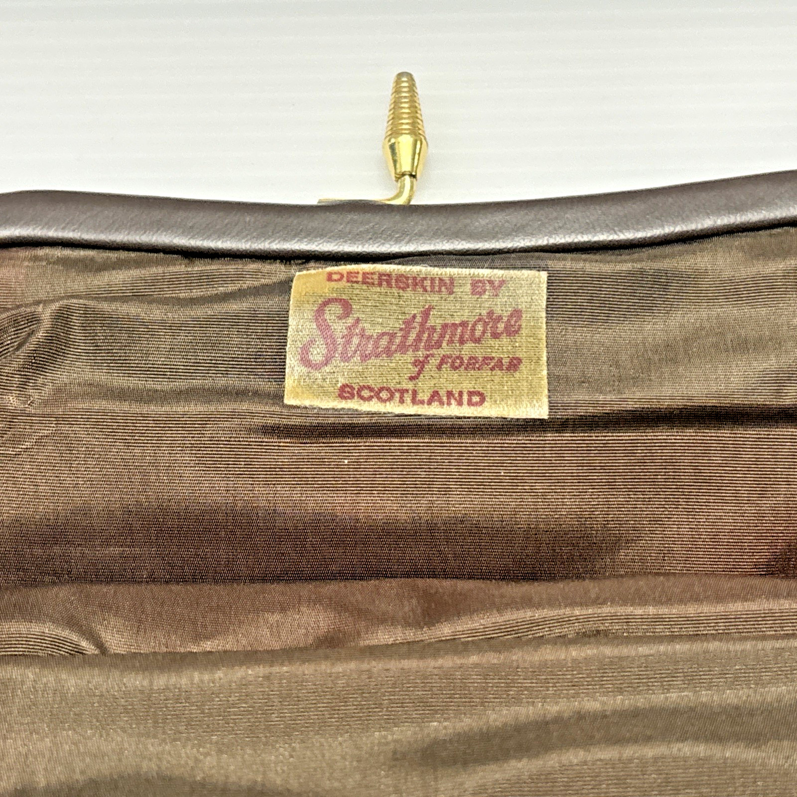 Strathmore by Forfar Scotland Purse Handbag Clutch Deerskin 4.5 In by 8 In Vtg