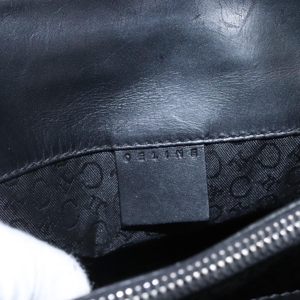 CELINE C Macadam Canvas Hand Bag Black Auth sw213