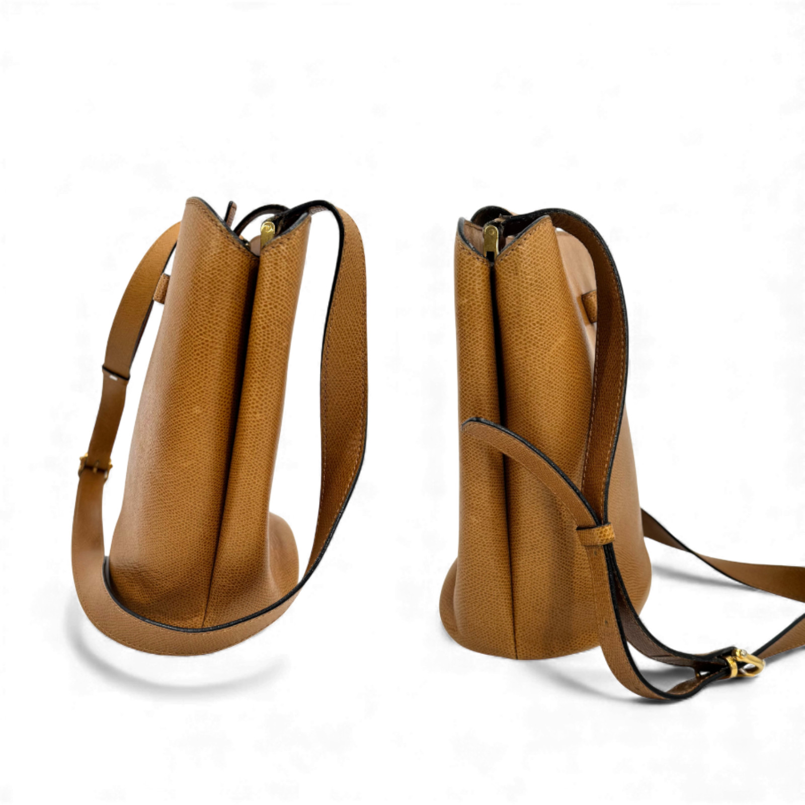 Auth CELINE Ladies Caramel Leather Made in Italy Shoulder Bag SJX848