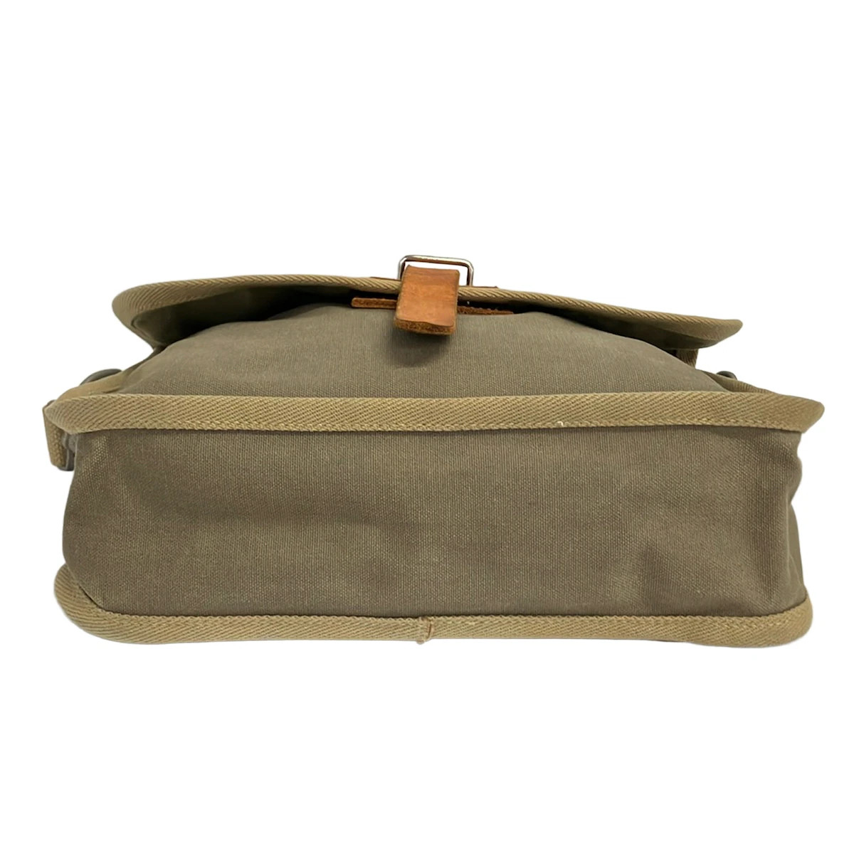 Ichizawa canvas Gray Beige Light Beige Brown Canvas Leather Shoulder Bag