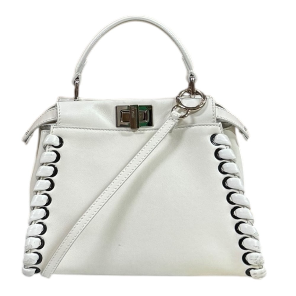 FENDI Shoulder Bag Cross Body 8BN244 leather 2way Mini Pea Kaboo used