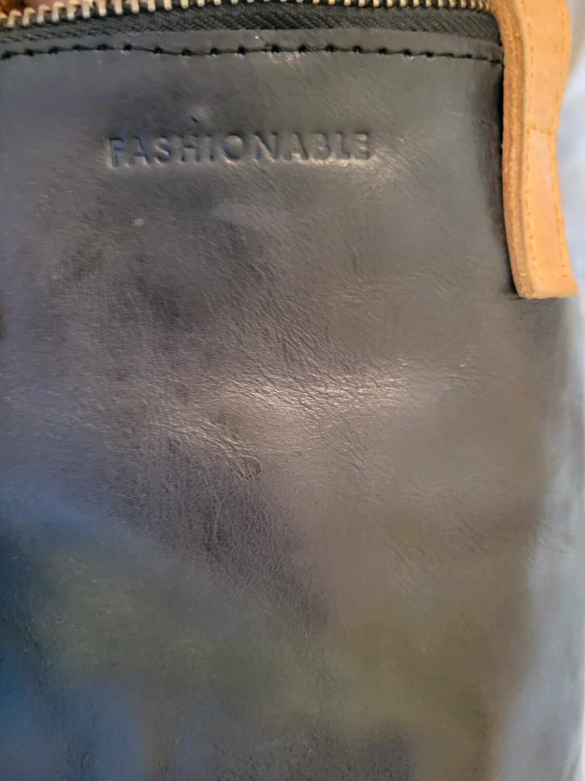 FashionABLE Local Global Abera Commuter Black Distressed Leather Crossbody Bag