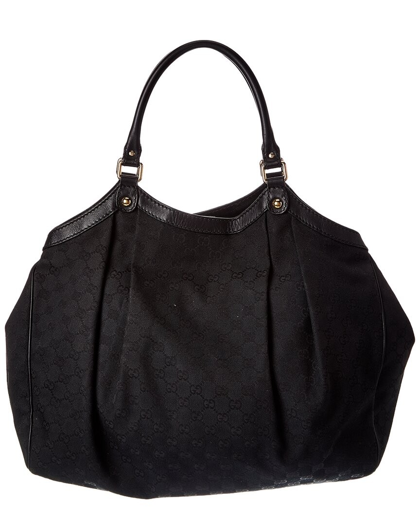 Gucci Black Gg Canvas Large Sukey Tote (Authentic Pre-Loved) Women’s