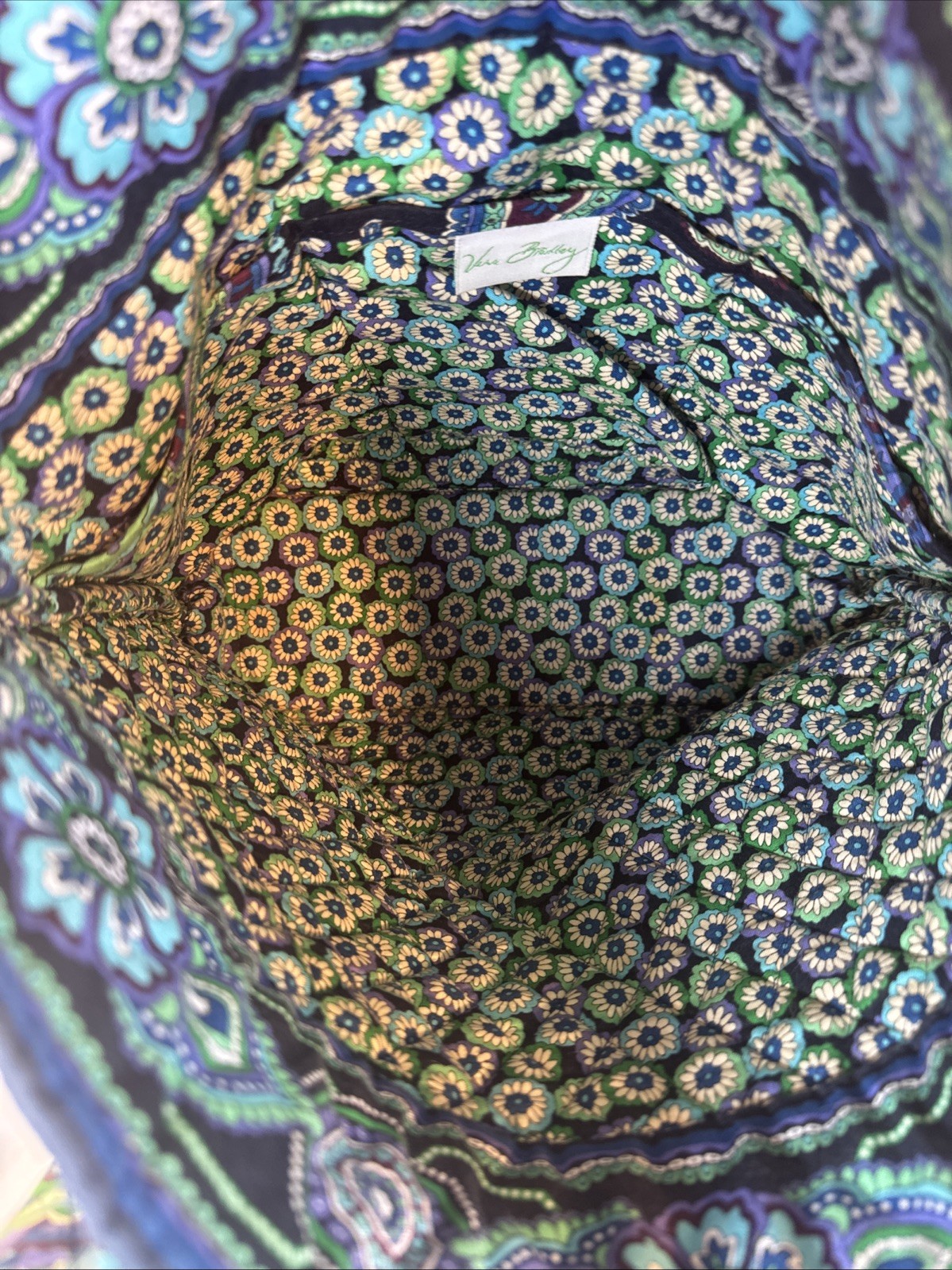 Vera Bradley Blue Rhapsody Retired Tote Bag Inner Pockets with Matching Wallet