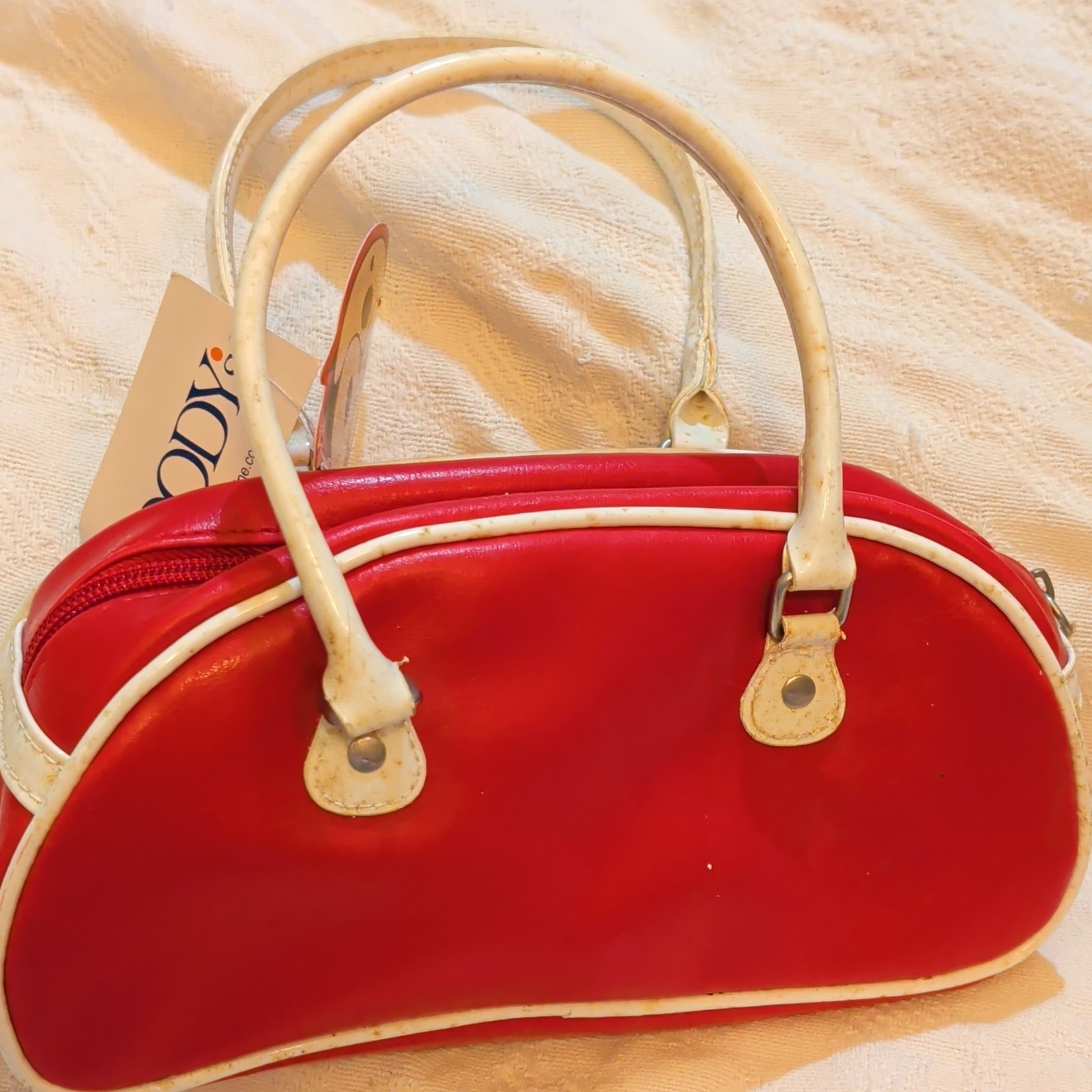 Felix the Cat Red White Black Graphic Print Satchel Top Handle Bag w Coin Purse