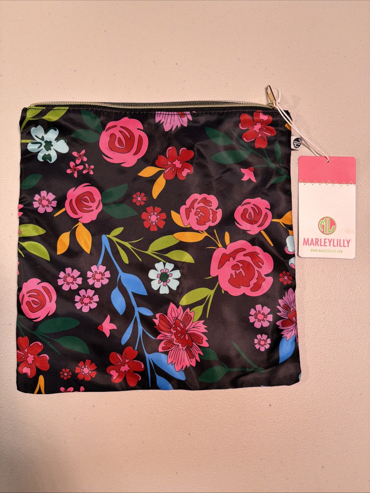 MarleyLilly Floral Zip Pouch