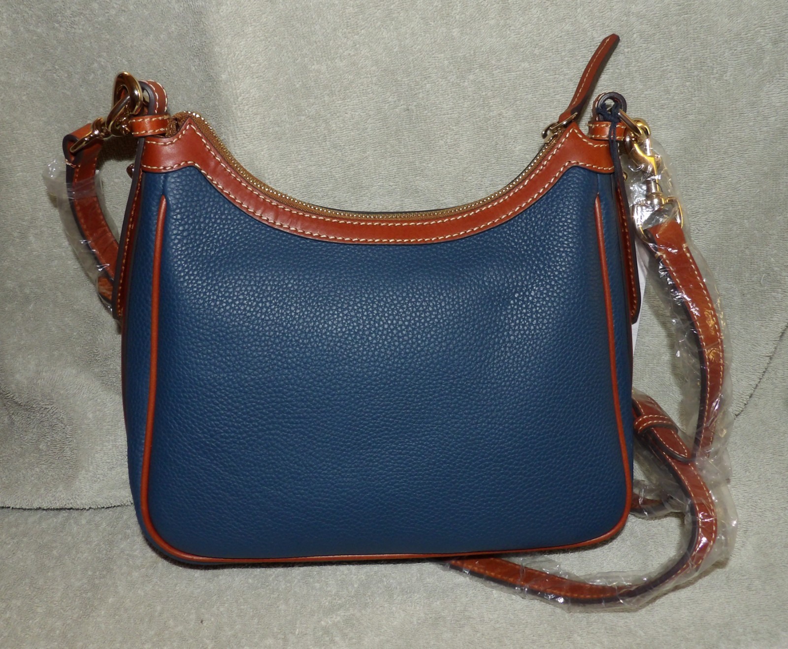 Dooney and Bourke Leather Crossbody Hobo-Jeans-R1890JE-Org. Dust Bag-NWT