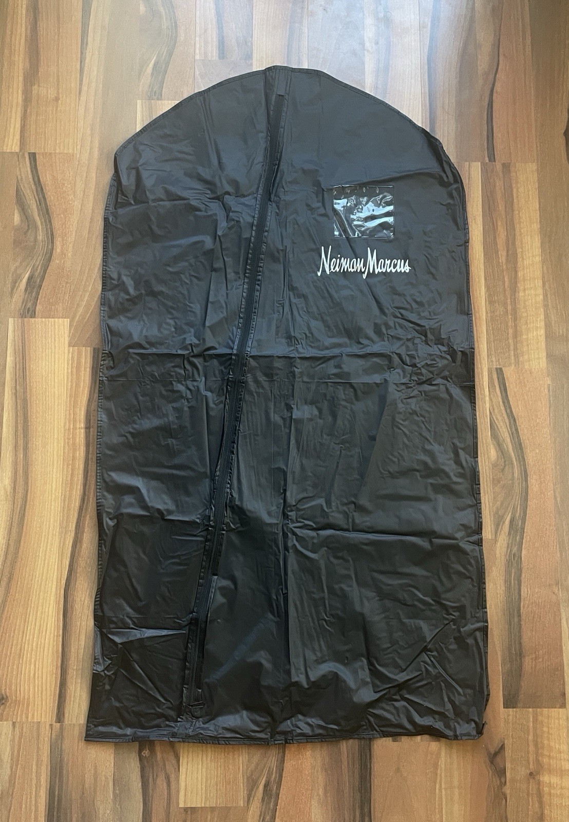 Neiman Marcus Black Garment Bag Front Zip Travel Suit Dress Storage Cover Logo