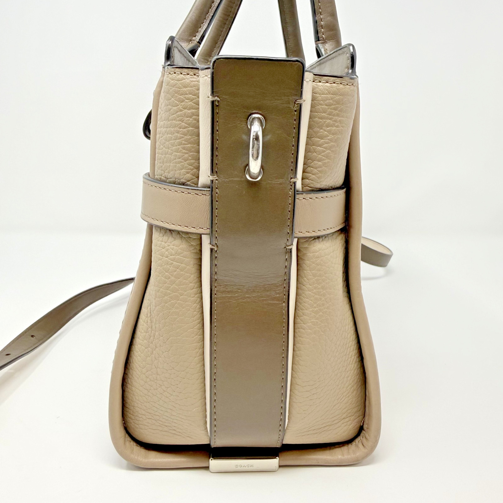 Coach Swagger 27 J1621-57083 Tricolor Mixed Leather Satchel Crossbody Dustbag