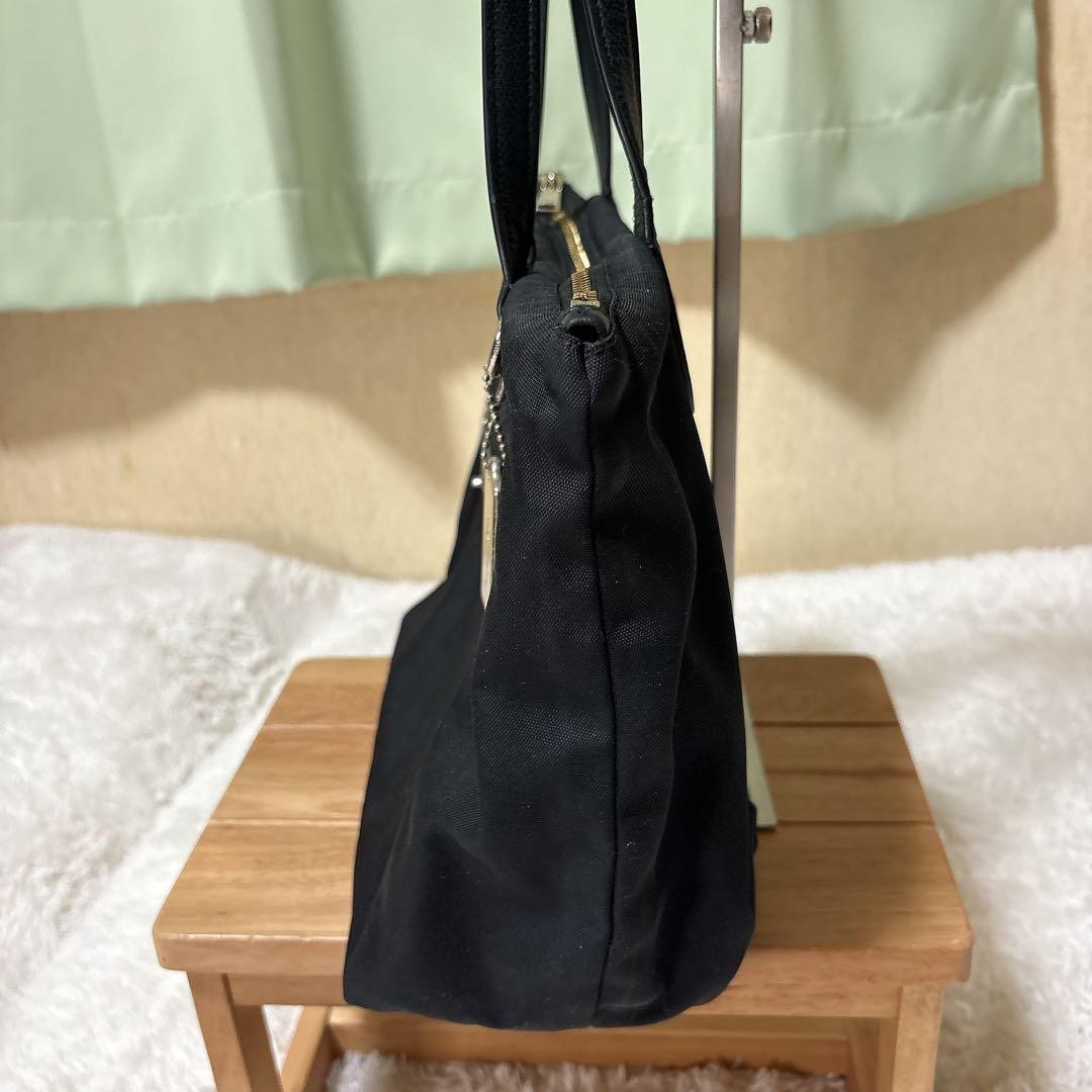 COACH Black Nylon Tote Bag A4 Shoulder Carry Commute School From Japan