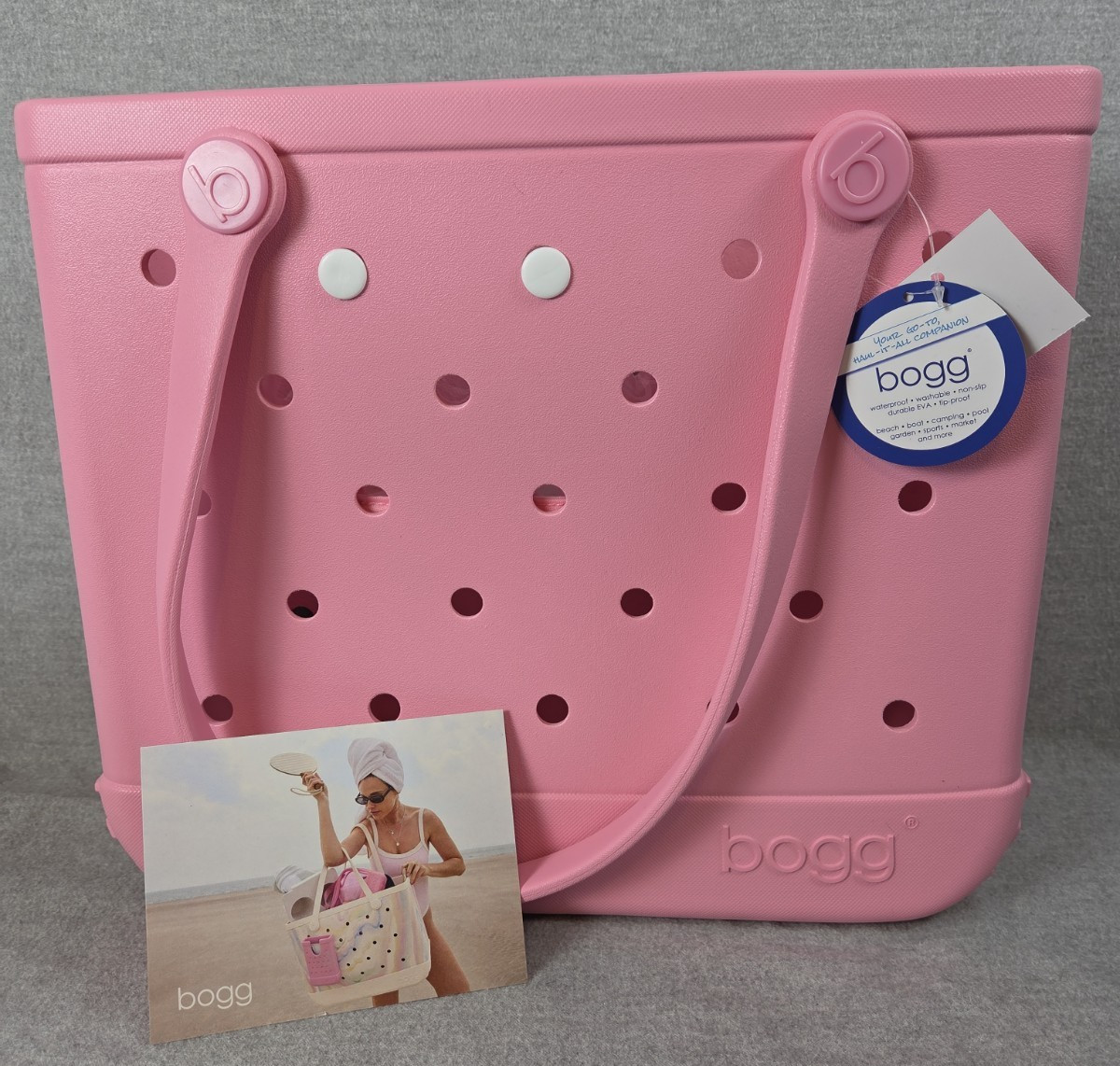 BOGG BAG Tote 15in x 13in Blowing Pink Bubbles Beach Boat Camping Garden NEW