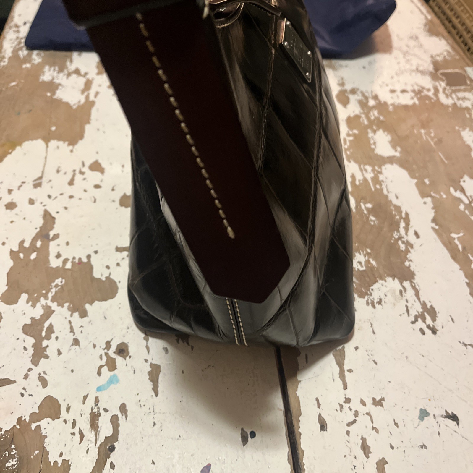 DOONEY & BOURKE-Harrison Brown Alligator Embossed Leather HOBO Bag W/ Dust Bag