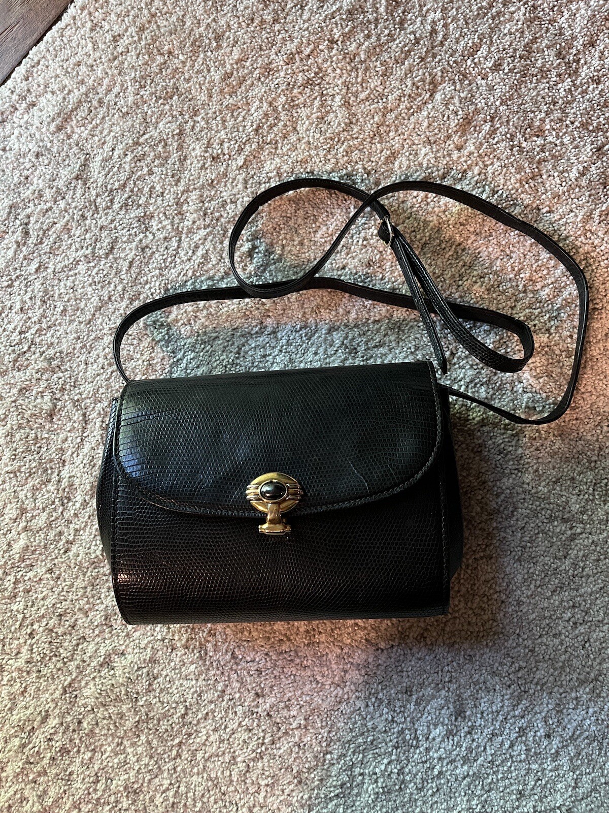 gucci Lizard Leather shoulder bag women vintage H:15cm/6in W:20 7.8in