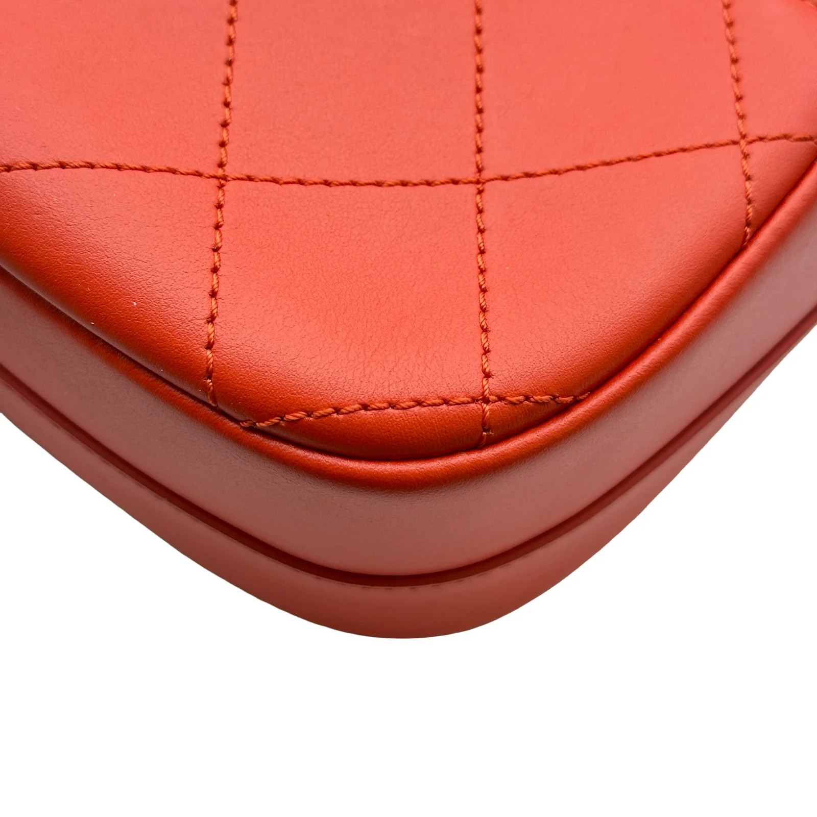 CHANEL Classic Flap Red Calfskin Shoulder Bag #OKB1763