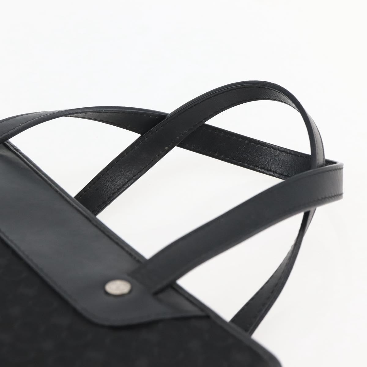 CELINE C Macadam Canvas Hand Bag Black Silver Auth gh998