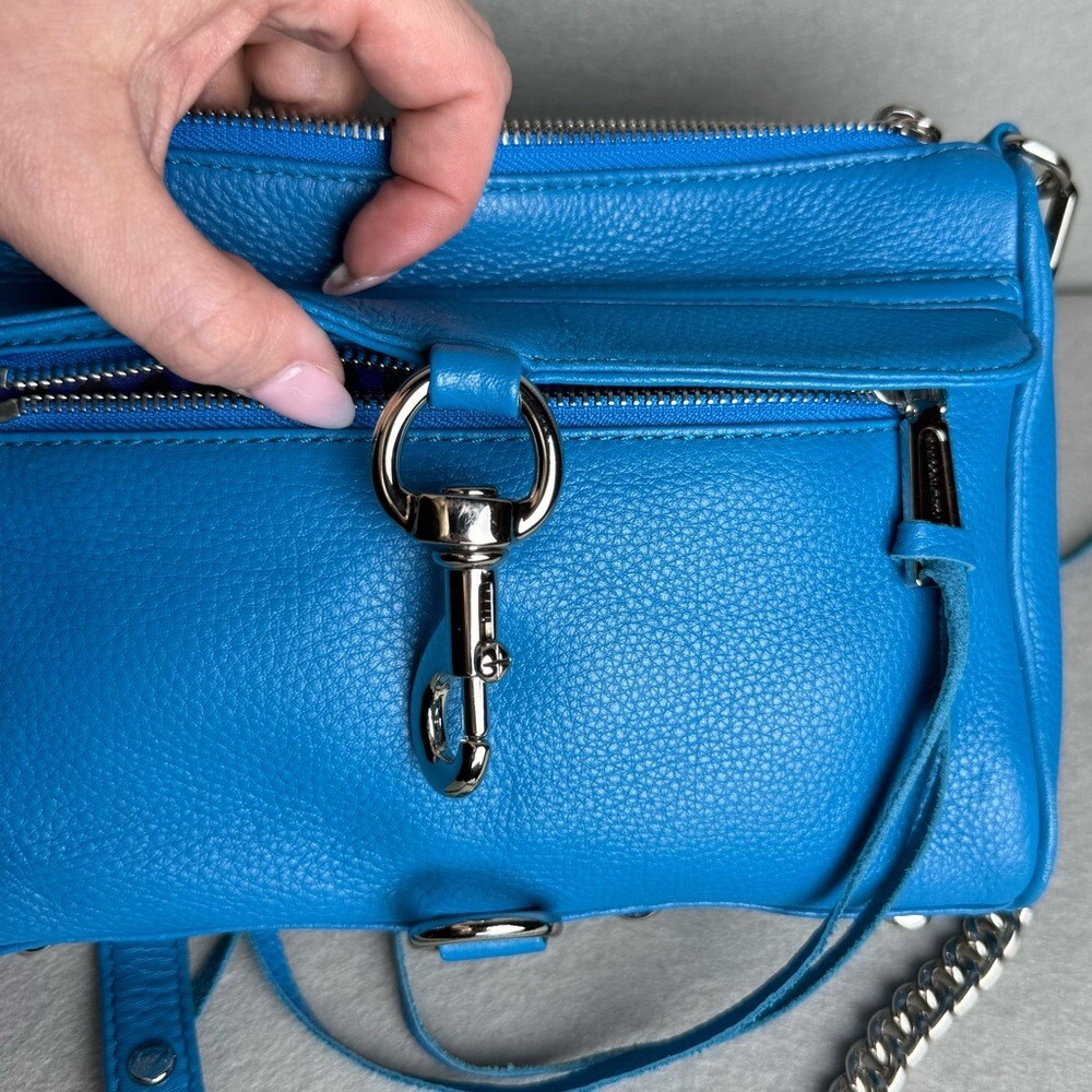 Rebecca Minkoff Mini MAC in True Turquoise Crossbody Leather Handbag Women’s