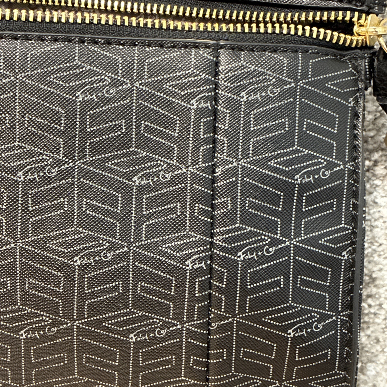 Foley + Corinna Dione Satchel Top Handle Purse With Chic Geometric Design EUC