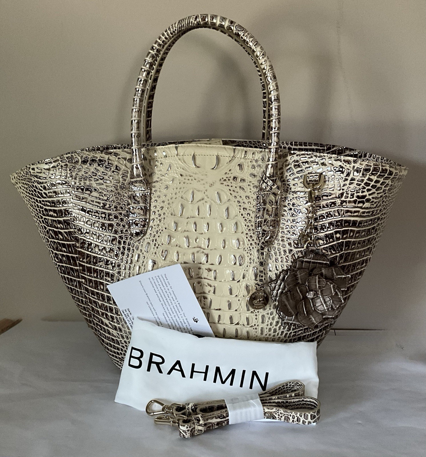 BRAHMIN Mira Ginger Ombré Melbourne Shoulder Handbag EUC