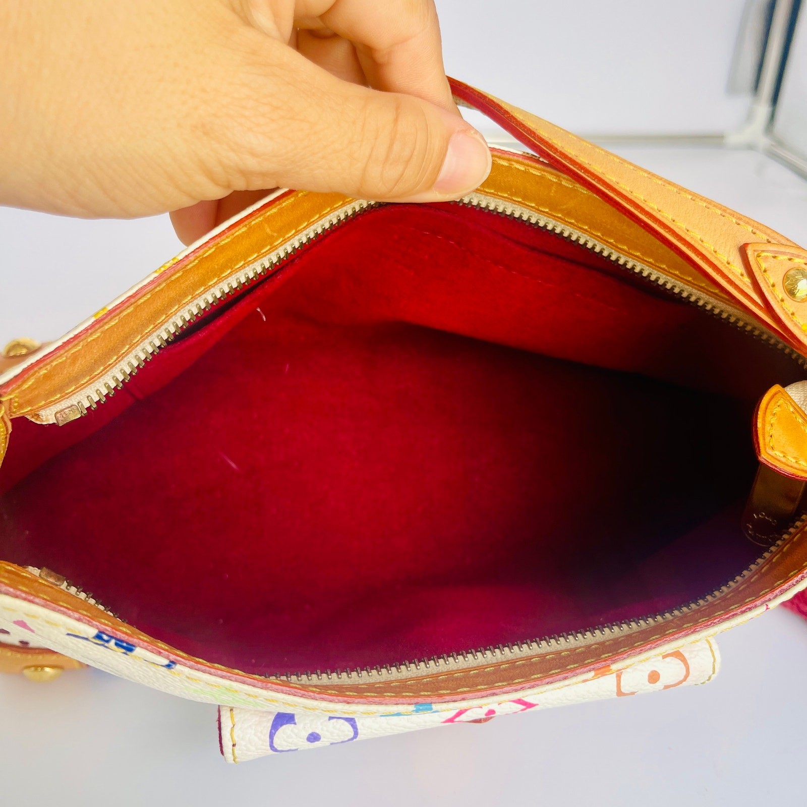 Louis Vuitton Takashi Murakami White Monogram Multicolor Eliza Shoulder Bag
