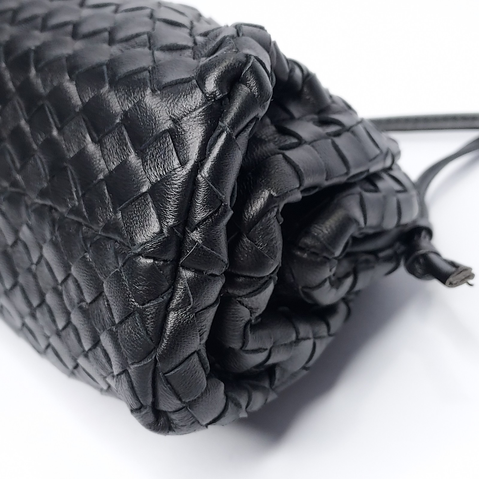 Black Woven Dumpling Pouch Mini Shoulder Clutch Handbag Unbranded Made In China