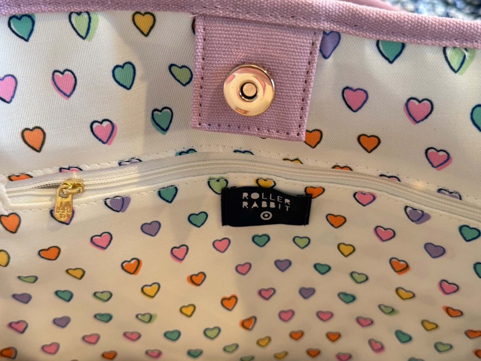 Roller Rabbit x Target Striped Large Terry Beach Tote Bag Lavender NWT