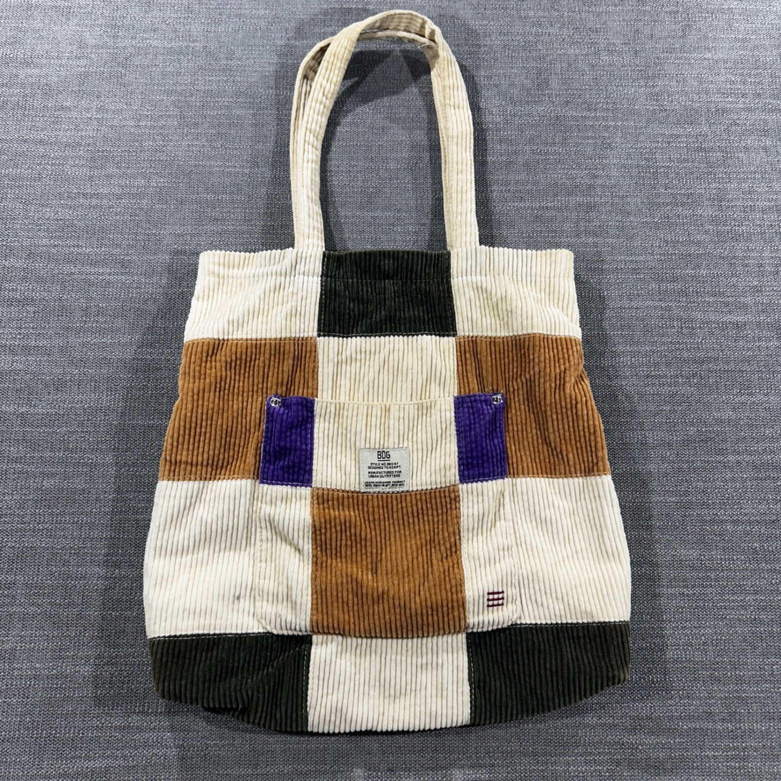 BDG Corduroy Patchwork Tote Bag Unisex OS Multicolor Good Urban Outfitters