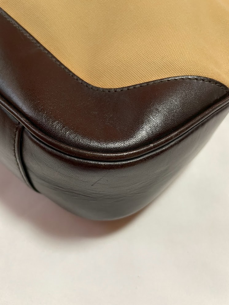 Gucci Hand Bag Shoulder Bag Sherry 2Way Canvas Bamboo Authentic 289T0275