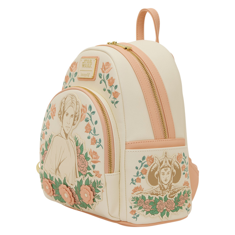 NWT Loungefly STAR WARS™ Exclusive Leia, Rey, & Padmé Floral Mini Backpack